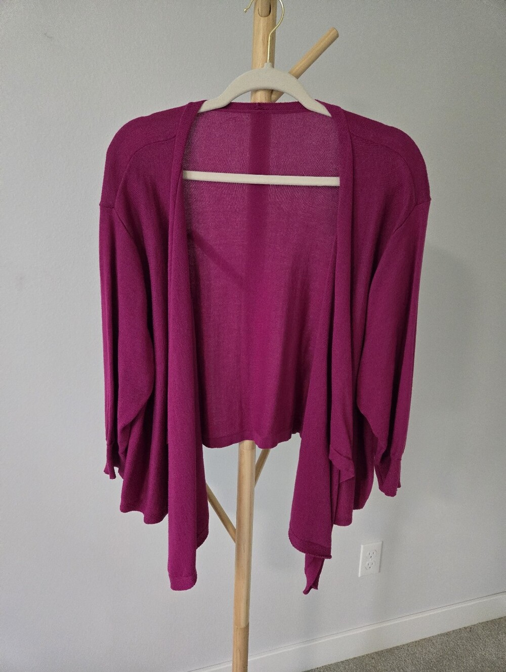 Magenta Open-Front Women's Sweater Cardigan 1x